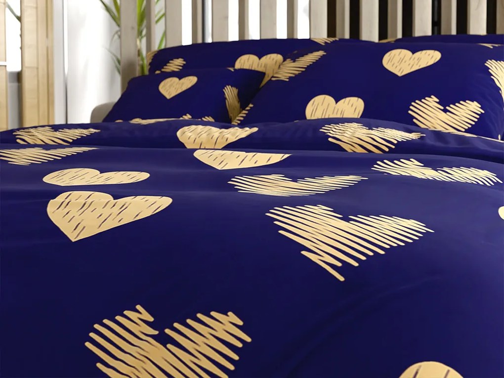 Mikroszálas ágyneműhuzat GOLBINO sötétkék Ágyneműhuzat mérete: 70 x 90 cm | 140 x 220 cm