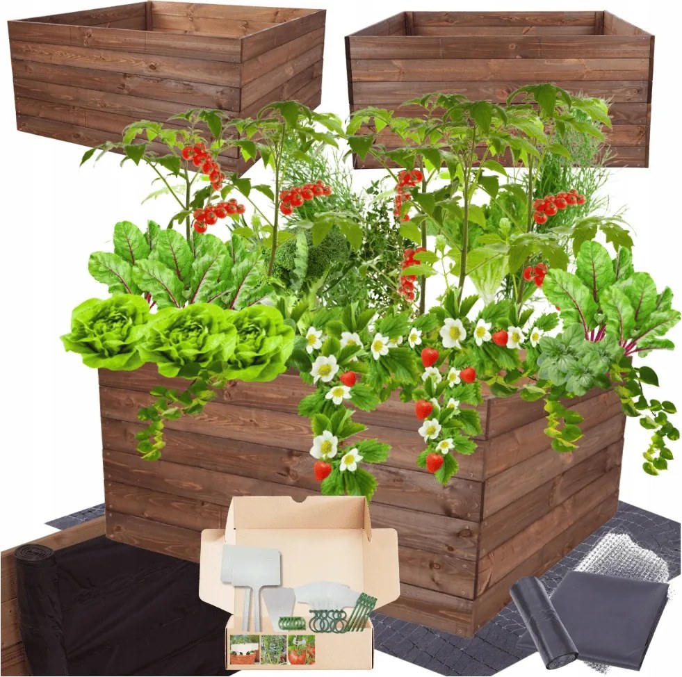 Ágyás magasított zöldséges láda inspect virágtartó impregnáló 54x120x120