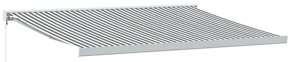 antracit és fehér szövet és alumínium behúzható napellenző 4x3m