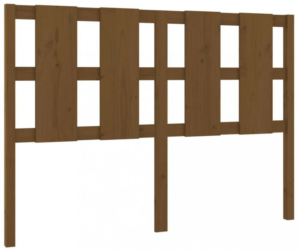 mézbarna tömör fenyőfa ágyfejtámla 145,5 x 4 x 100 cm