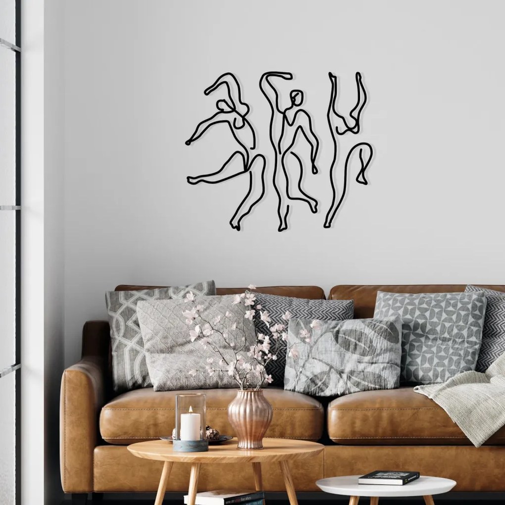 Famiglia fém fali dekoráció, 90×54 cm