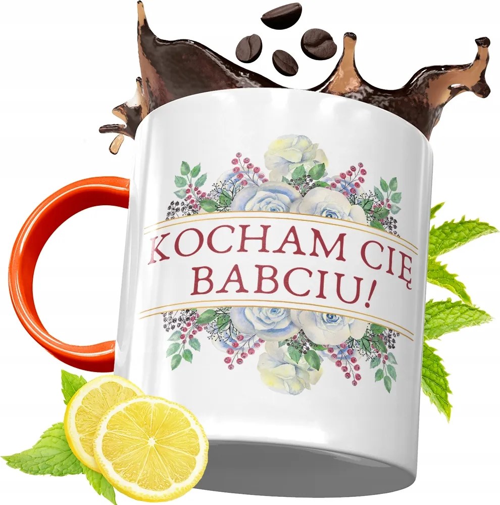 Narancssárga Bögre Nagymamáknak Nagymama Napjára Ajándék fényképes nyomattal