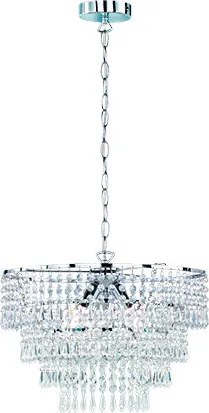 TRIO R13473006 ORIENT Kristály Függesztett Lámpa Ezüst E14 IP20