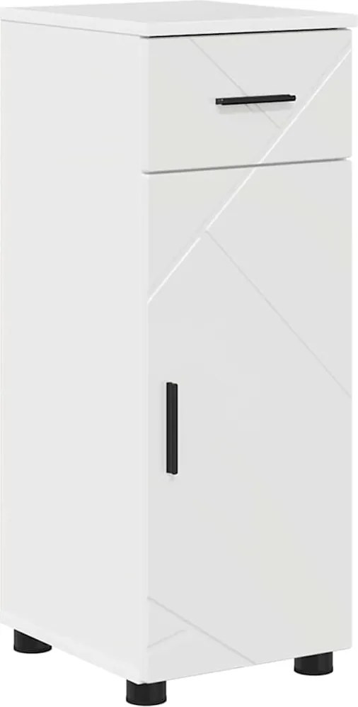 vidaXL Fürdőszoba Székény fiókkal Magas Fényű Fehér 30 x 35 x 80 cm