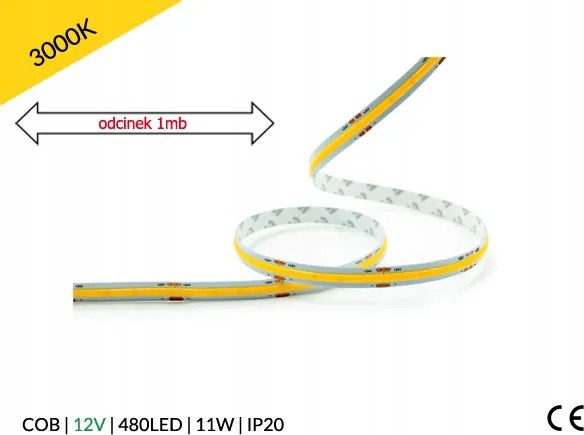 1mb Led Szalag 12V Cob neon 11W 480LED led vonal