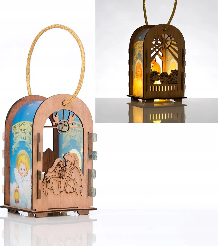 Adventi lampion lámpa gyerekeknek LED-es világító elemekkel