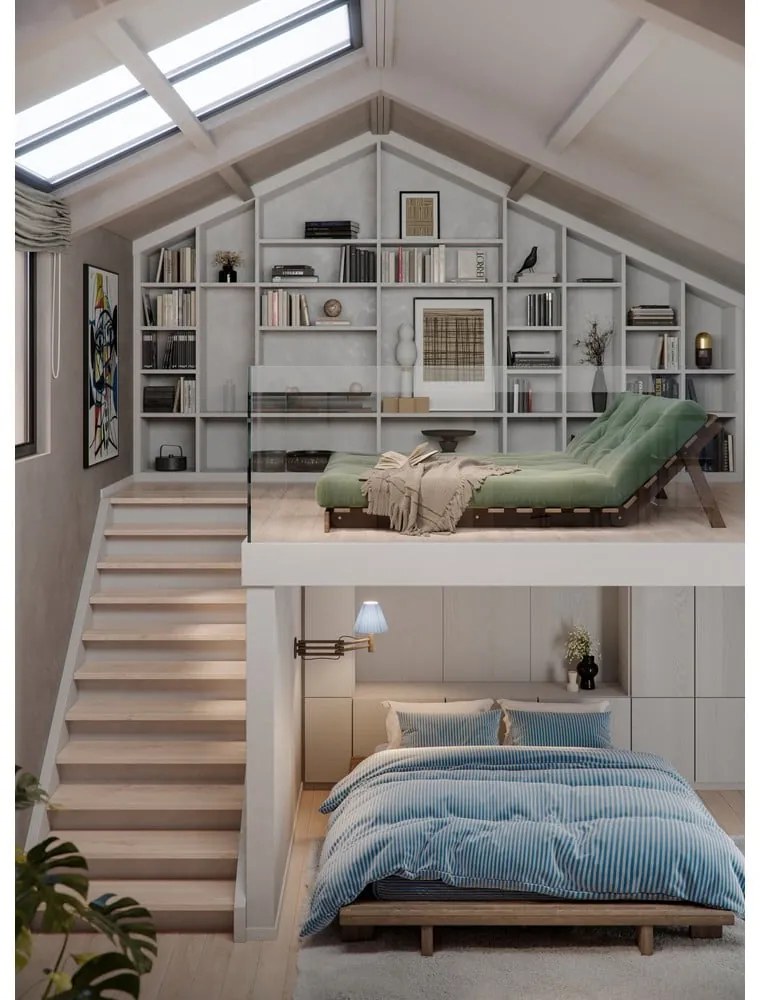 Sötétkék kinyitható kanapé 160 cm Roots – Karup Design