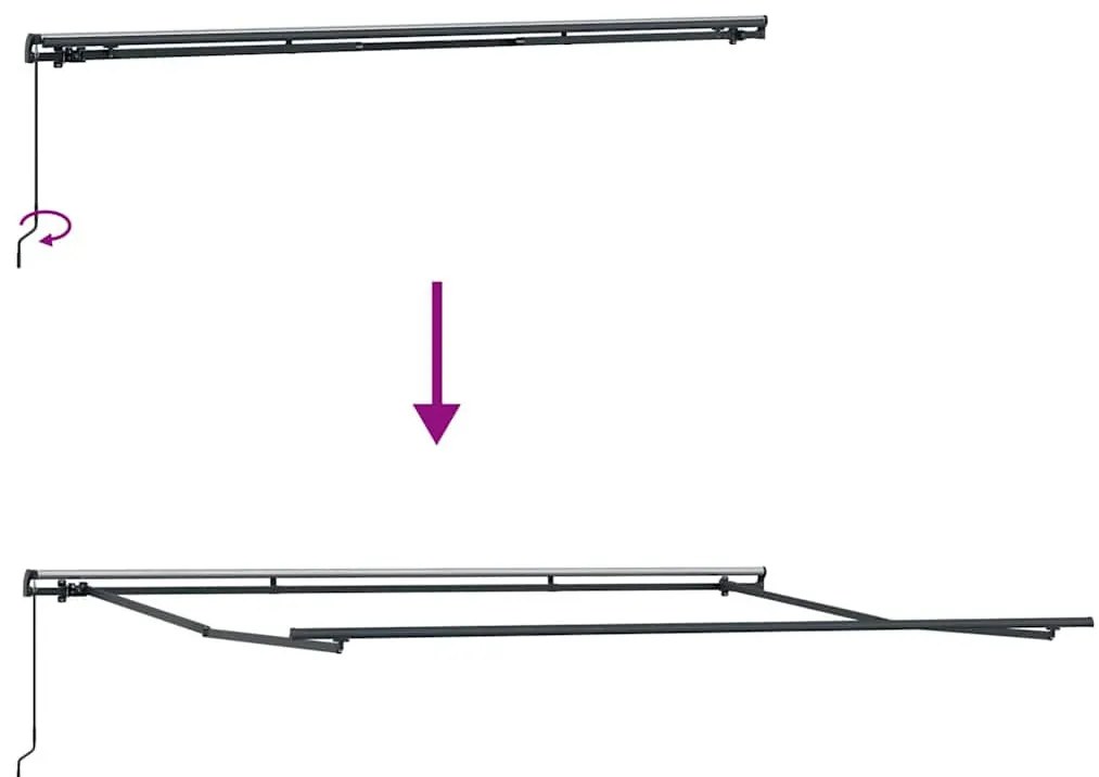 Behúzható napellenző Fekete 400 × 300 cm szövet