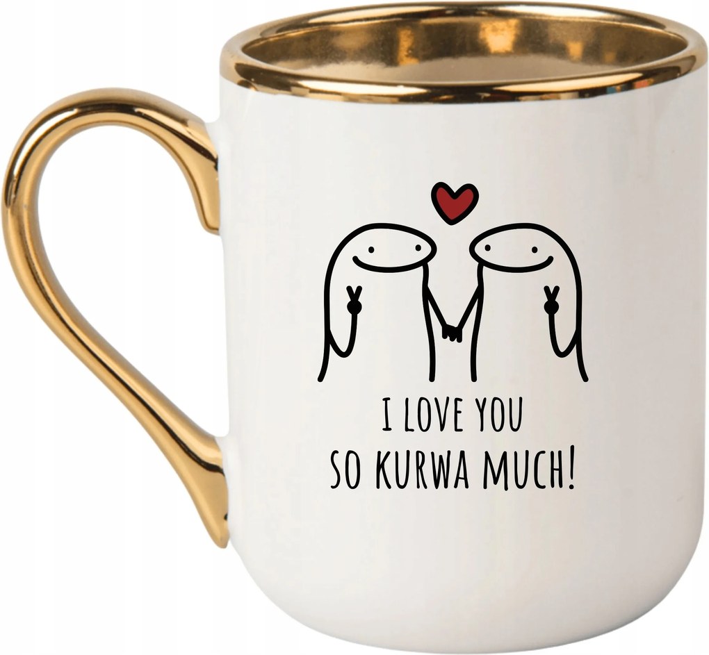 Bögre Elegáns Fehér Arany Rant Vicces Ajándék És Love You