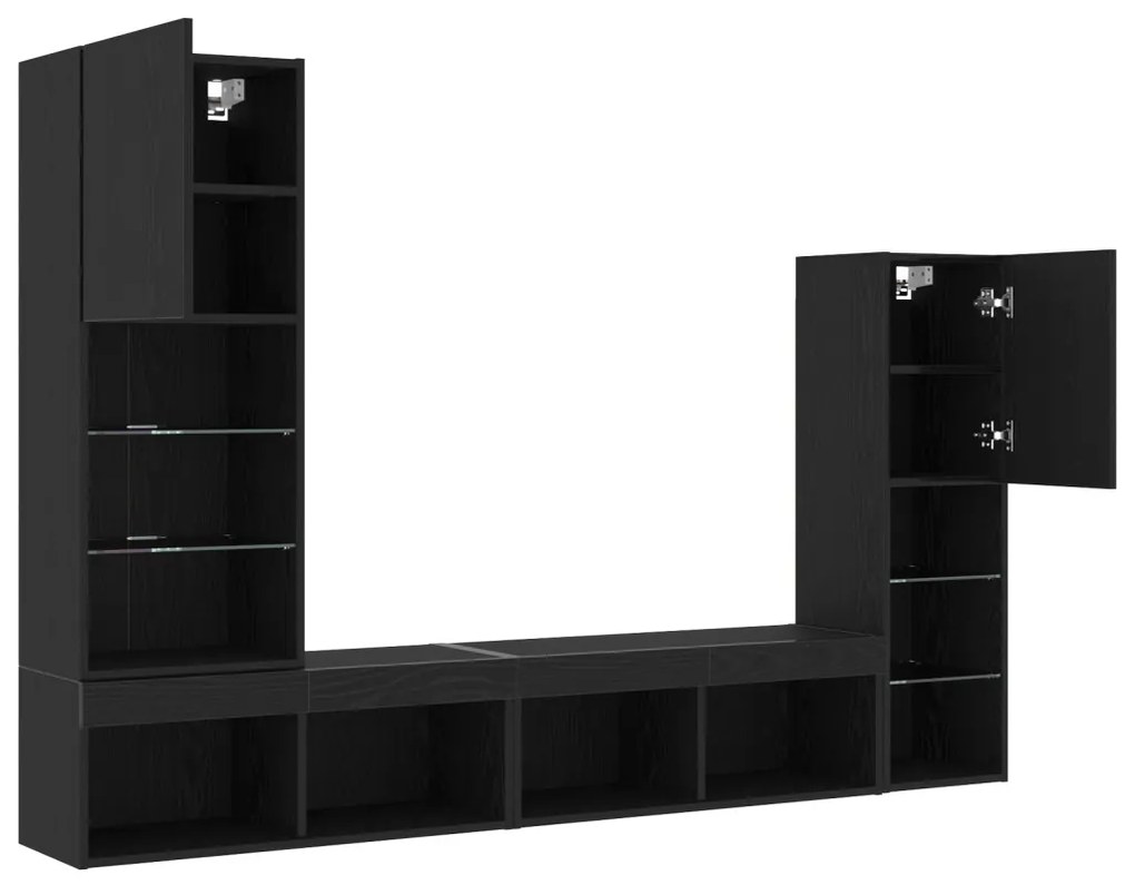 LED TV Szekrény Fekete tölgy 30.5x30x102 cm Műanyag