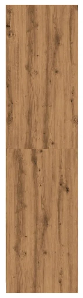kézműves tölgy színű szerelt fa ruhásszekrény 100 x 50 x 200 cm