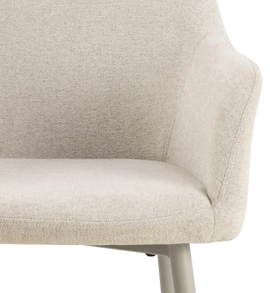 MAZZONI EXPORT VERA Bézs (Apia 453 szövet) / szürke-bézs váz (cashmere) - MODERN KÁRPITOZOTT CHENILLE KAGYLÓSZÉK STÍLUSÚ NAPPALIBA/ÉTKEZŐBE