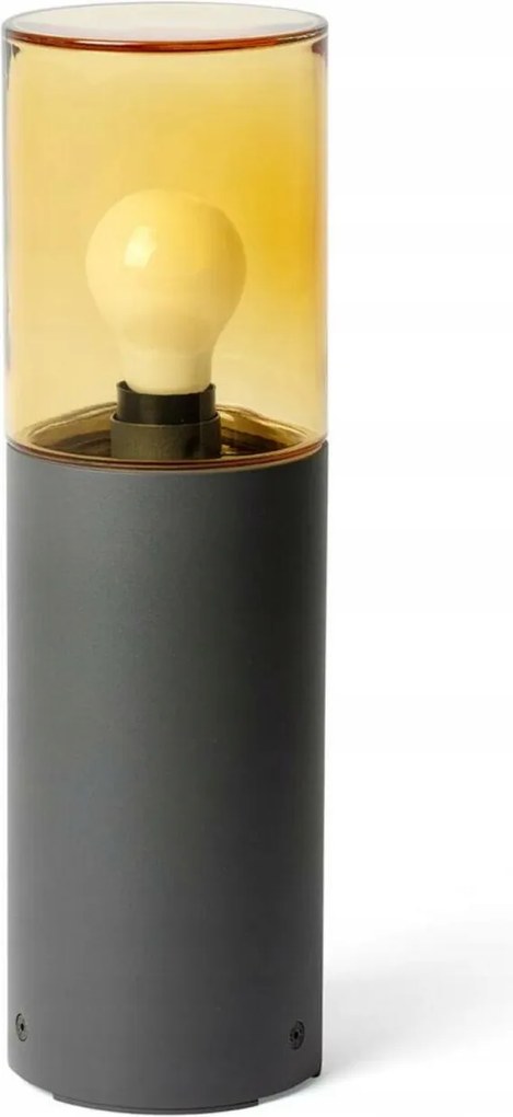 Faro Kila 400 oszloplámpa, sötétszürke, borostyánszínű üveg, IP65, E27