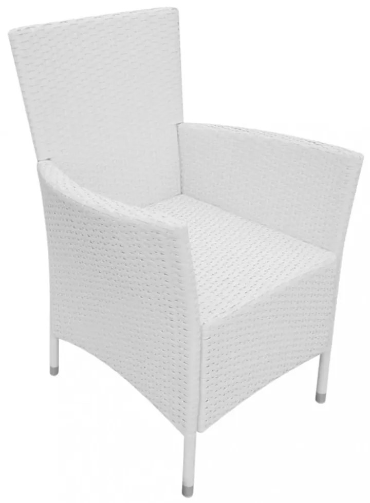 5 darabos krémfehér kültéri polyrattan étkezőkészlet