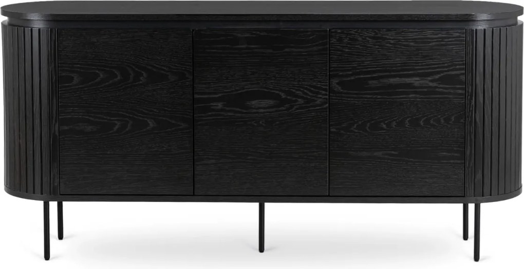 Komód 160 cm, háromajtós kivitelben, fekete színben BECK