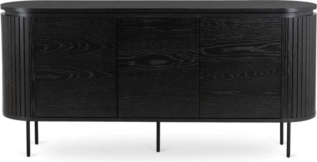 Komód 160 cm méretben, háromajtós kivitelben, fekete színben BECK