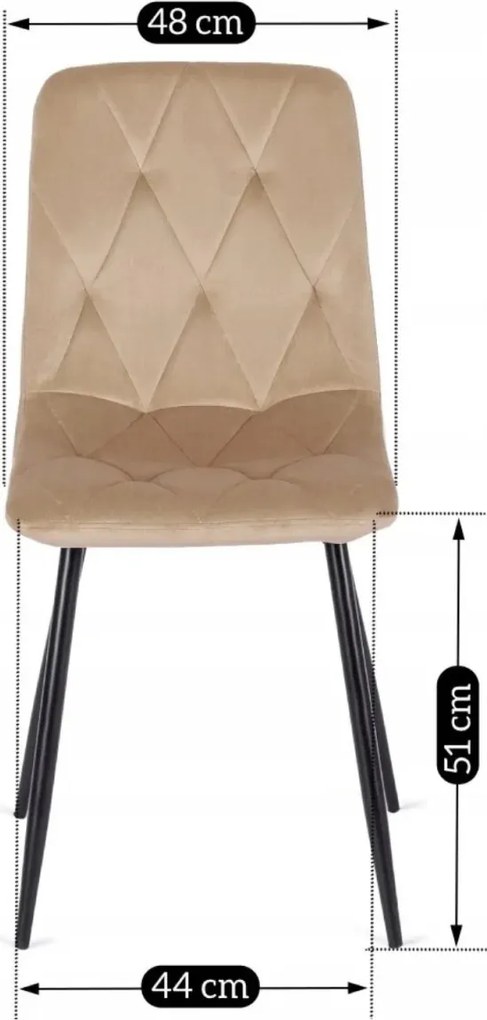 Szék bézs színben, bársony kárpittal ROBIN