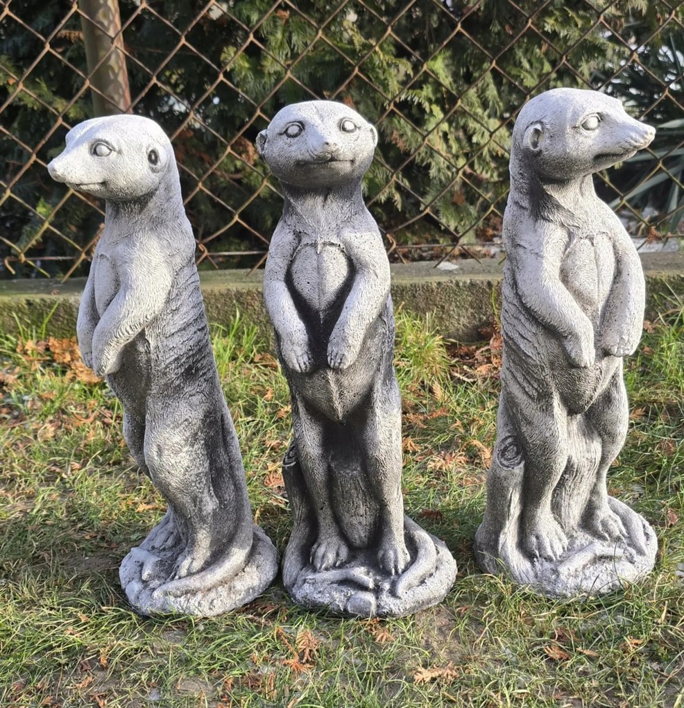 3 db-os szett Beton dekoráció Szurikáta figura Otthon Kert Ajándék.Szurikat 36