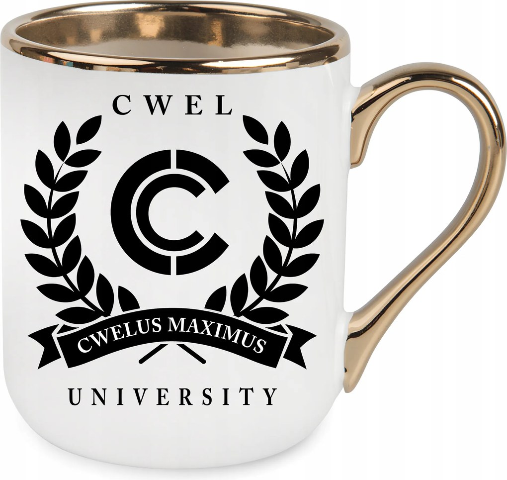 Bögre Elegant Arany Cwel University Cwelus Ajándék Születésnap Ünnep