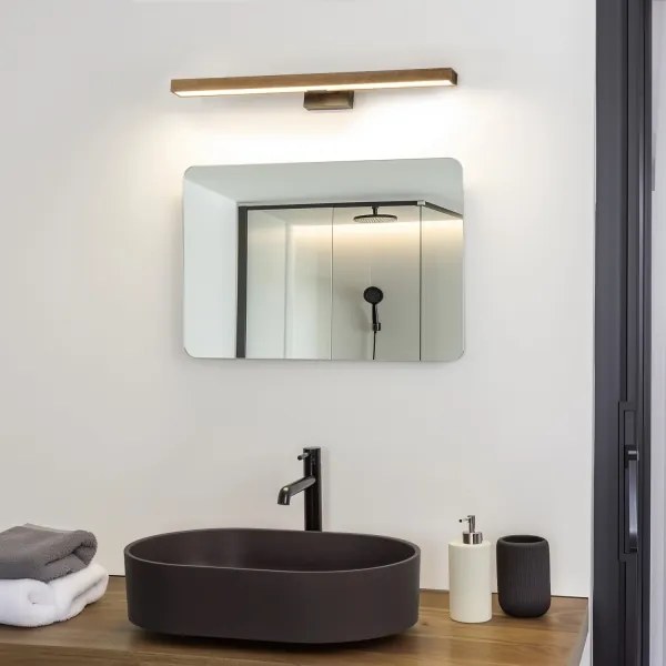 Brilagi-LED Fürdőszobai tükörmegvilágítás WOODY MIRROR LED/12W/230V IP44 tölgy/fekete