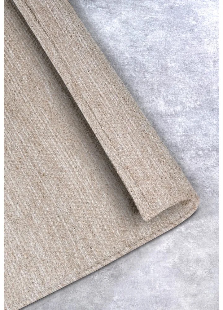 Bézs kézi szövésű gyapjúkeverék szőnyeg 190x280 cm Pradesh Linen White – Elle Decoration