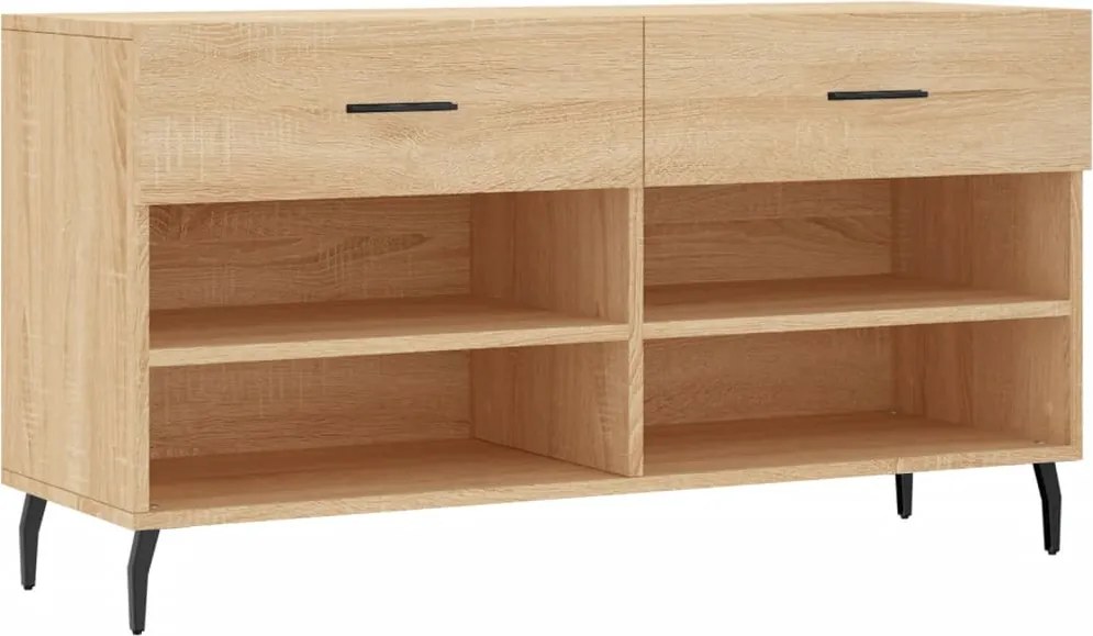 vidaXL sonoma tölgy színű szerelt fa cipőpolc 102x35x55 cm