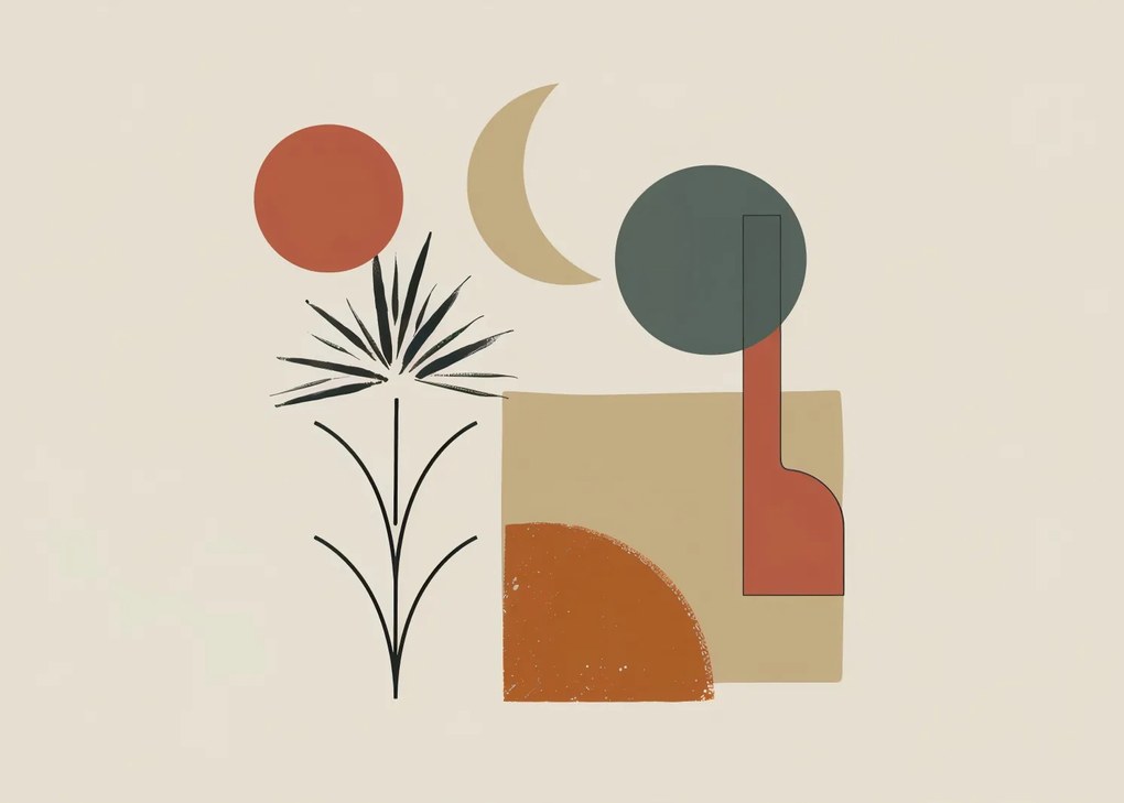 Poszter 70x50cm Nap, Hold és élet