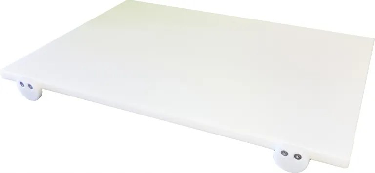 Tartós vágódeszka stopperekkel az asztallaphoz, polietilén 50 x 30 x 2 cm