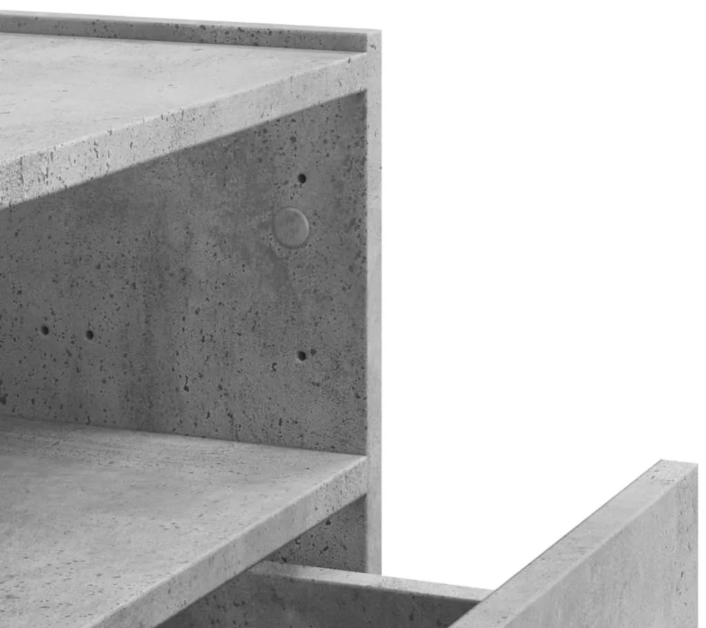 2 db betonszürke falra szerelhető éjjeliszekrény 45x30x35 cm