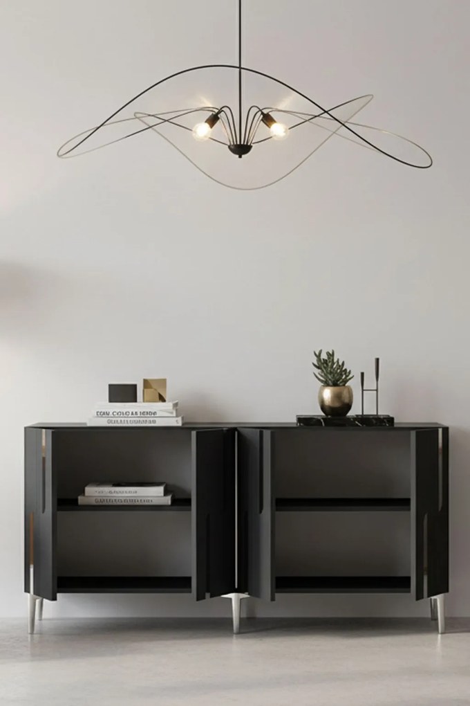 Nota komód, antracit-ezüst, 150 cm