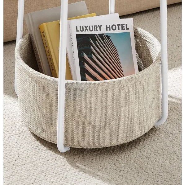 Oldalsó asztal NOIRA fehér/világosbarna