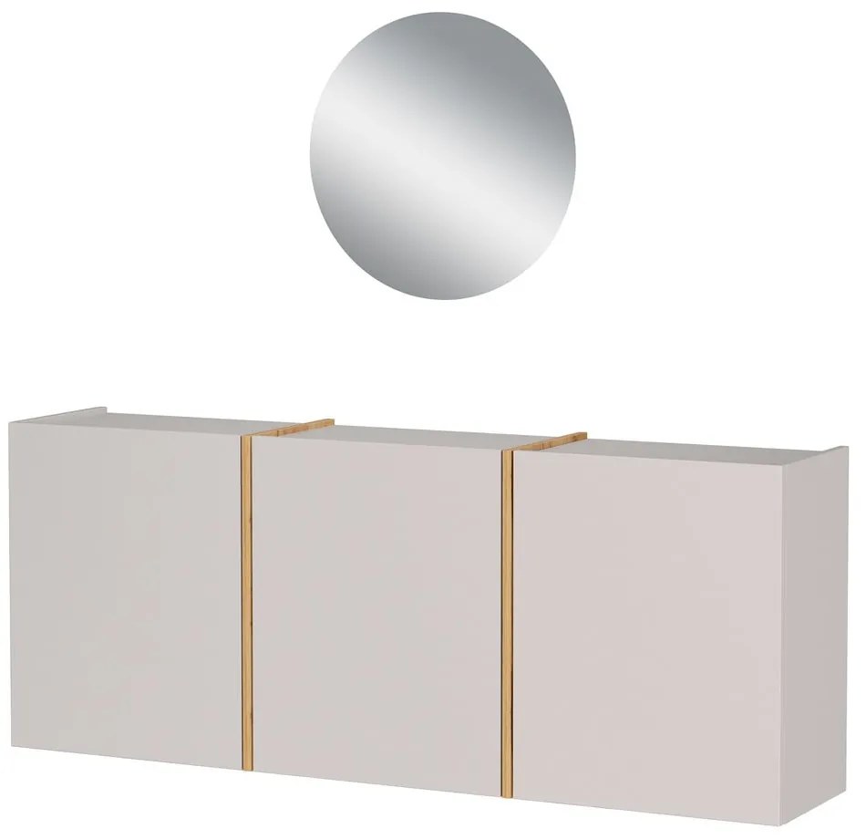 Krémszínű előszoba bútor 138x200x27 cm Libbiano – Germania