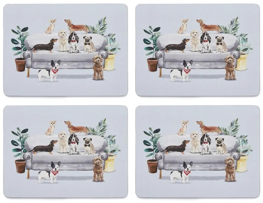 Tányéralátét és poháralátét szett 8 db-os Curious Dogs – Cooksmart ®