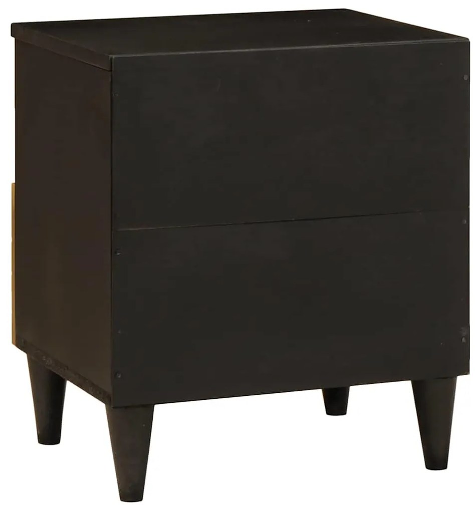 Éjjeli asztal fiókkal 2 pcs Fekete és Arany 40 x 33 x 46 cm