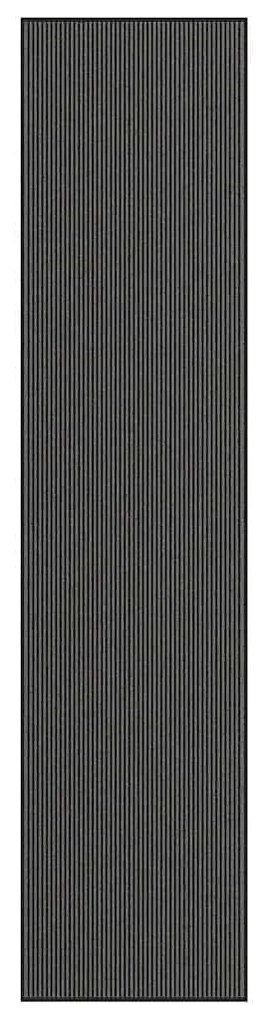 lábtörlő csíkos fekete és szürke 115x500 cm