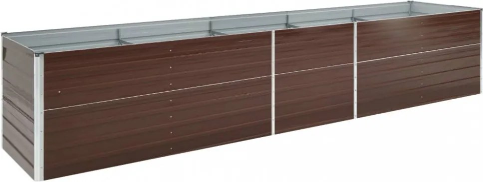 vidaXL barna horganyzott acél kerti magaságyás 400 x 80 x 45 cm