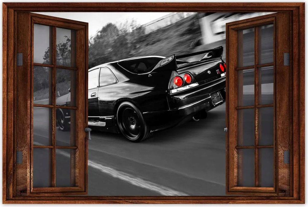 Poszter 60x40 Fekete Nissan Gtr Sport