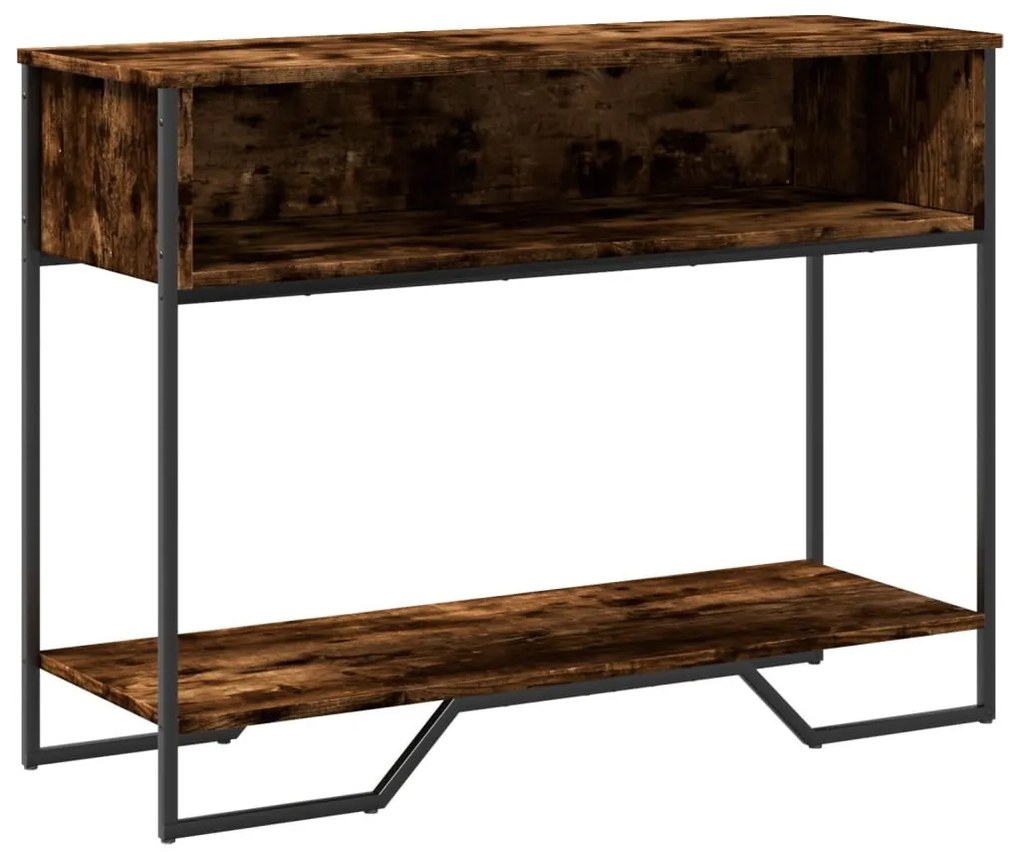füstös tölgy színű szerelt fa tálalóasztal 100x35x74,5 cm