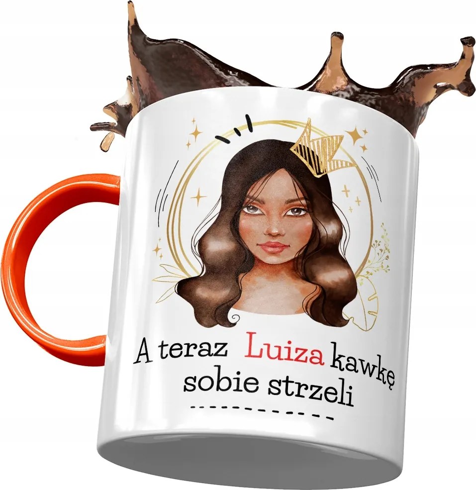 Narancssárga bögre Lujza Barátnőknek Ajándék Nyomtatott Fotóval