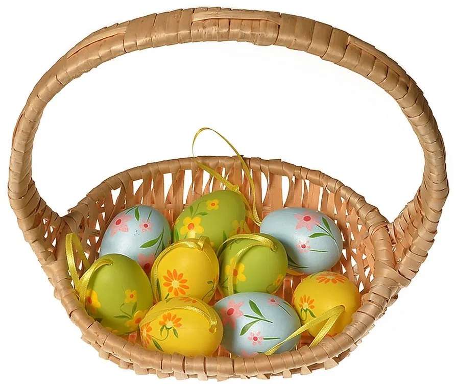Külső függő tojáskészlet, magasság 5 cm,  9 dbcsomagban, vegyes színek