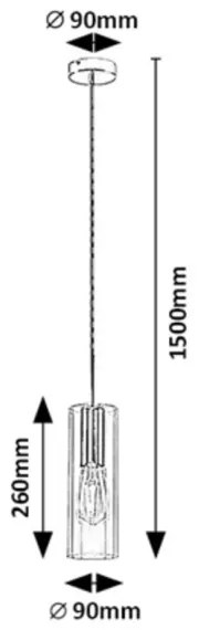 Rabalux 72048 - Csillár zsinóron ESTA 1xE27/40W/230V átlátszó/króm