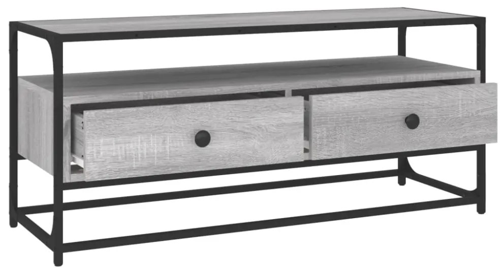 szürke sonoma színű szerelt fa TV-szekrény 100 x 35 x 45 cm