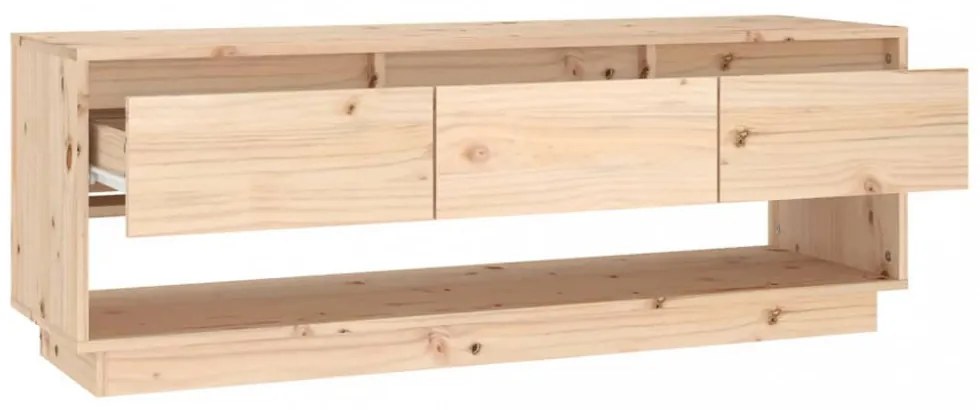 tömör fenyőfa TV-szekrény 110,5 x 34 x 40 cm