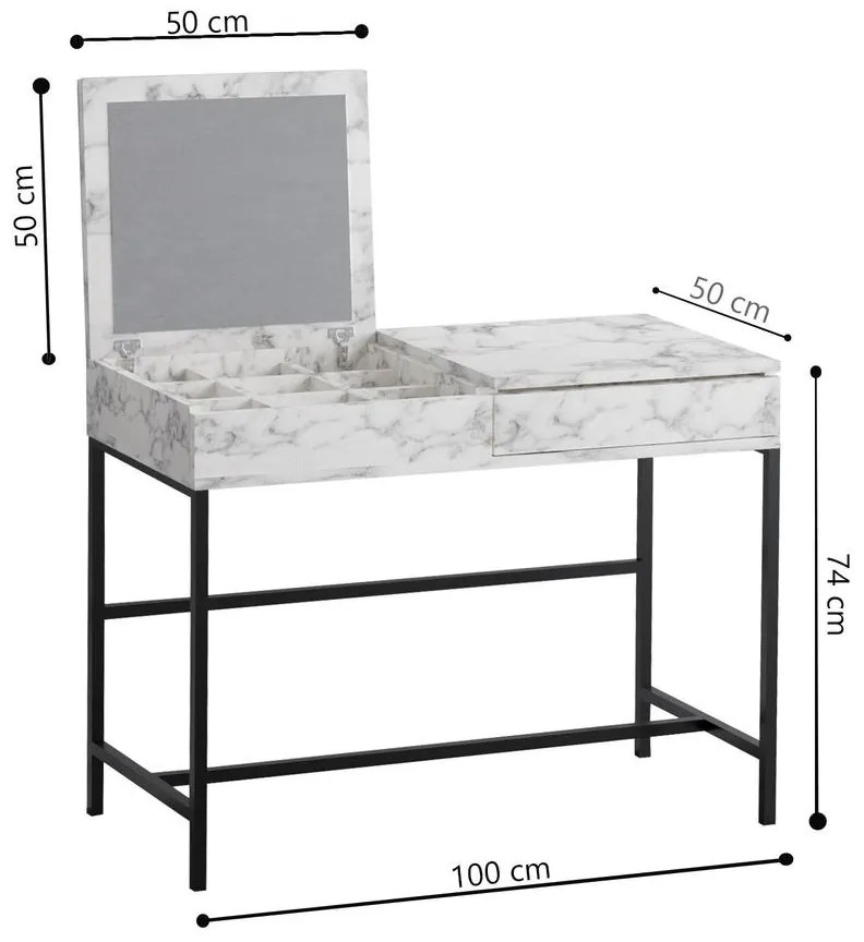 Fésülködő asztal Linda - Carrara Marble