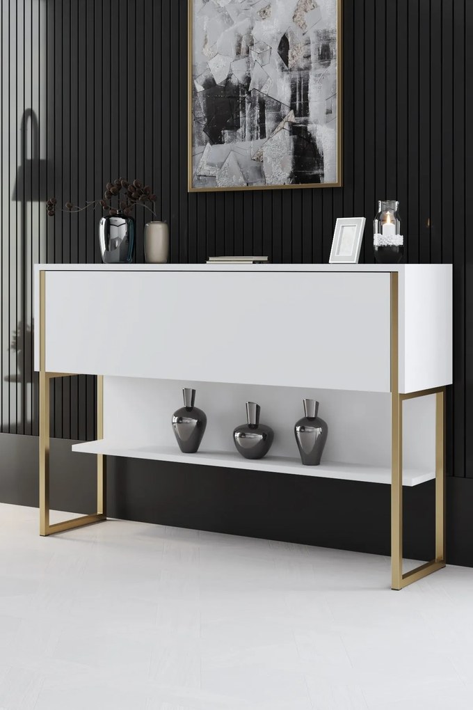 Komód Luxe - Gold, White