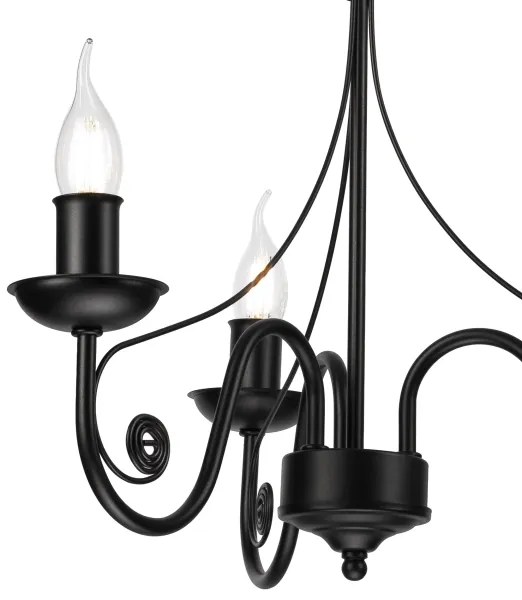 Csillár láncon DONATO 3xE14/40W/230V fekete