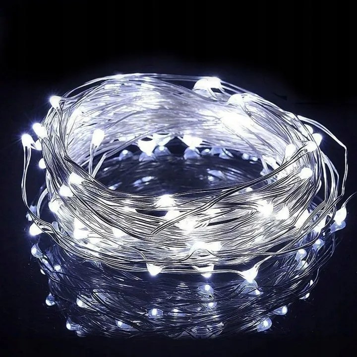 Karácsonyi fényfüzér 50 LED, hideg fehér