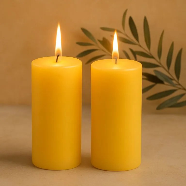 Gyertyakészlet 25 cm Ø 10 cm  2 db sárga