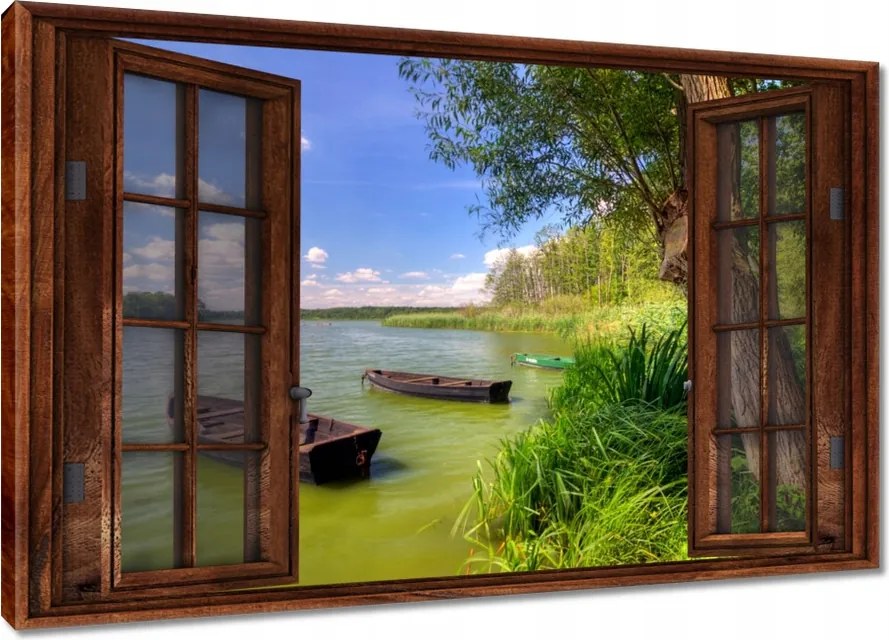 Vászonkép 60x40 Tó Csónakok Tájkép