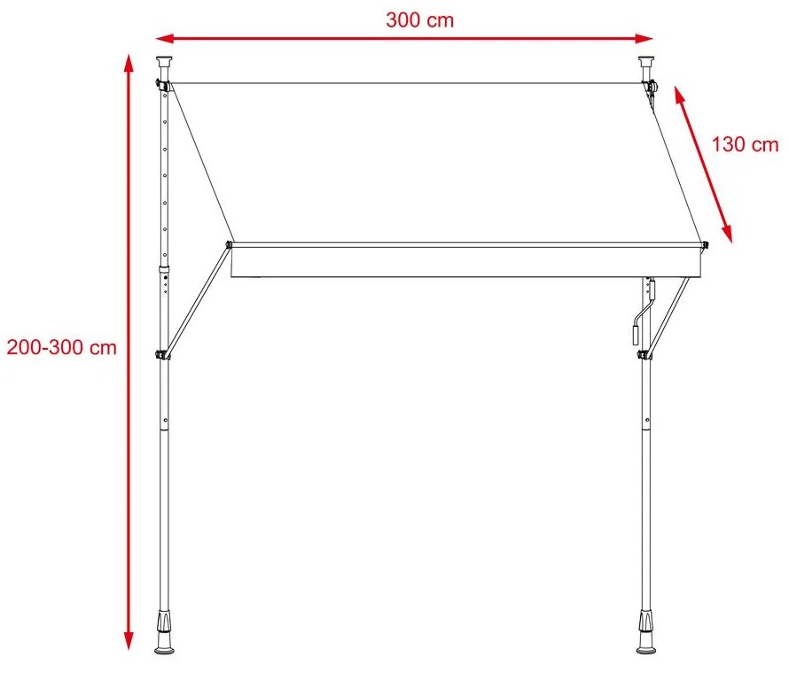 APOLLO Erkély napellenző 300 cm